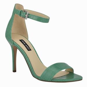 Nine West Mana Ankle Strap Heeled Sandals - Green - Ireland (SG7408156)